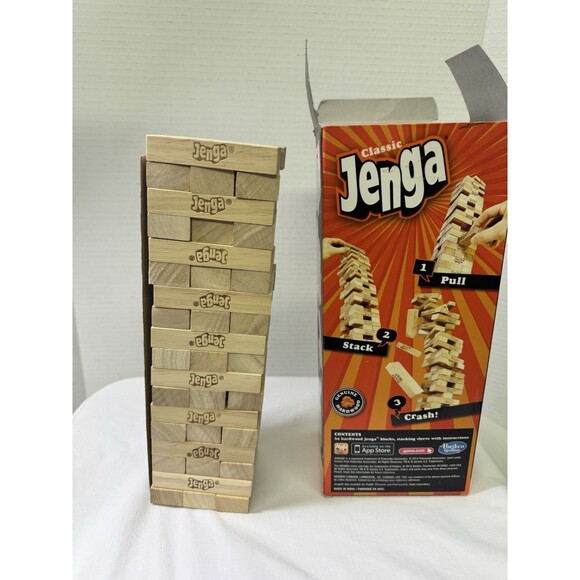New Jenga Classic Game By Hasbro Stacking Wooden Blocks Game For Kids Ages 6+ - Picture 5 of 8